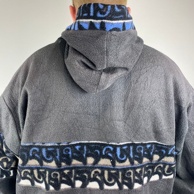 Casual vintage lamb wool hooded jacket