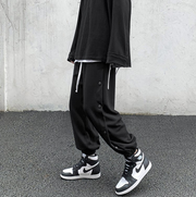 Sporty loose wide-leg straight cropped feet pants