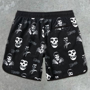 Sleek Skull Print Shorts