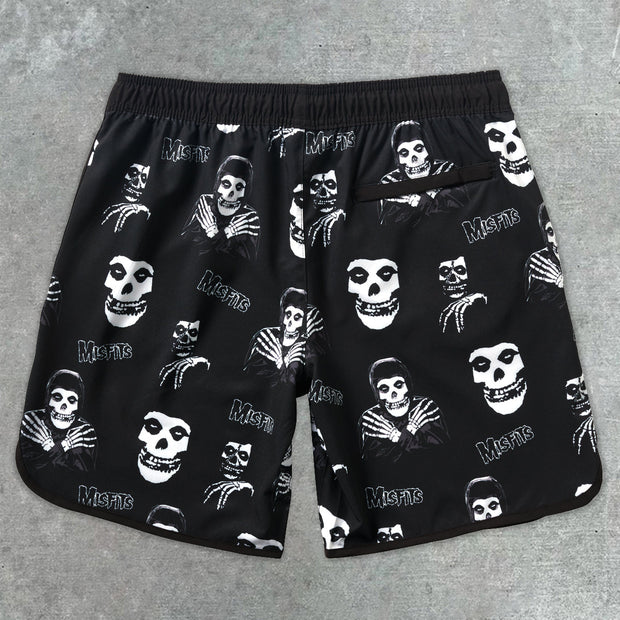 Sleek Skull Print Shorts