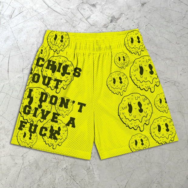 Smiley Graphic Print Elastic Short Sleeves