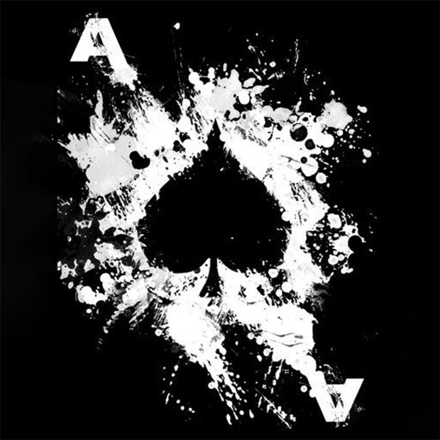 Ace of spades print crew neck T-shirt