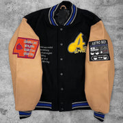 Casual retro baseball rugby jacket