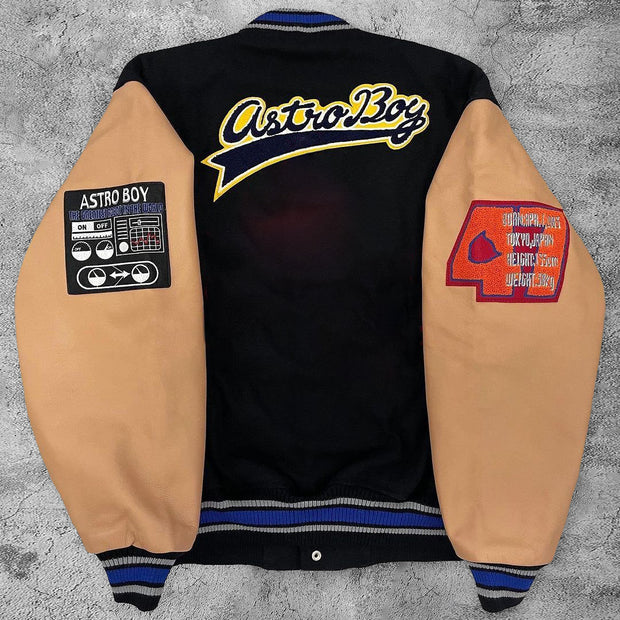 Casual retro baseball rugby jacket