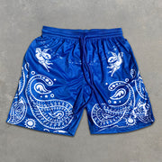 Paisley Graphic Print Elastic Shorts