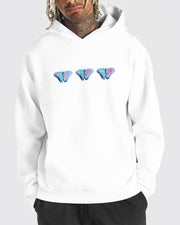 Men's fashion butterfly printed hoodied sweatshirt