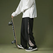 Loose straight mopping casual buttoned wide-leg sports trousers
