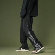 Loose straight mopping casual buttoned wide-leg sports trousers