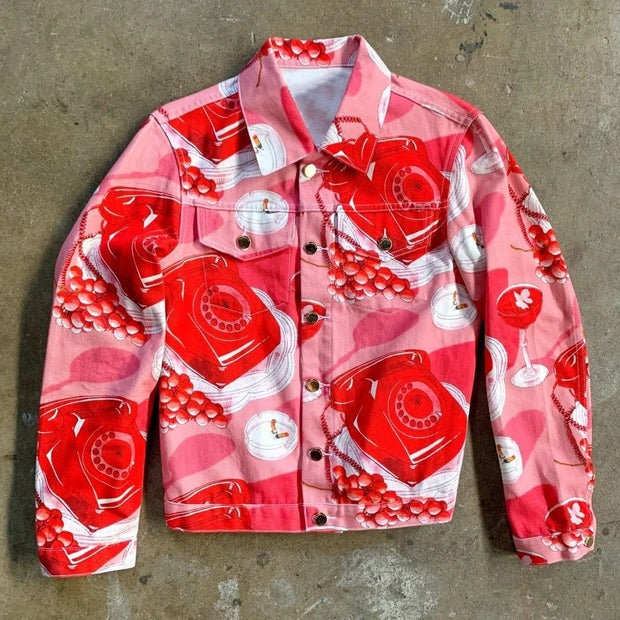 Fashion print trend street loose long sleeve jacket