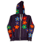 Fashion Trend Flower Pattern Cardigan Long Sleeve Hoodie