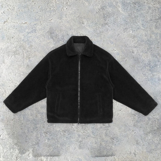 Fashion brand hip-hop street fleece embroidery lapel jacket jacket