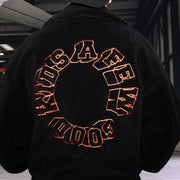 Fashion brand hip-hop street fleece embroidery lapel jacket jacket