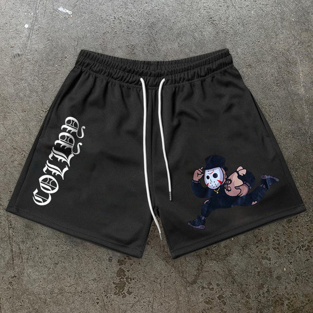 Tide brand retro print cartoon shorts