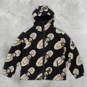 Casual treading shoes printed street home lamb velvet jacket