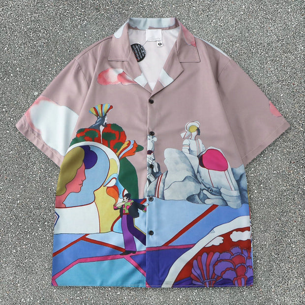 Tide brand casual cartoon loose short-sleeved shorts suit