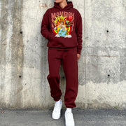 Burgundy Graphic Street Tracksuit