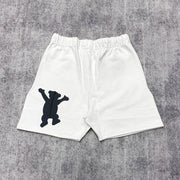 Casual Bear Print Track Shorts