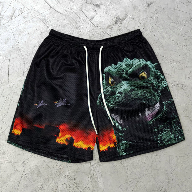 Comic cartoon pattern casual street shorts