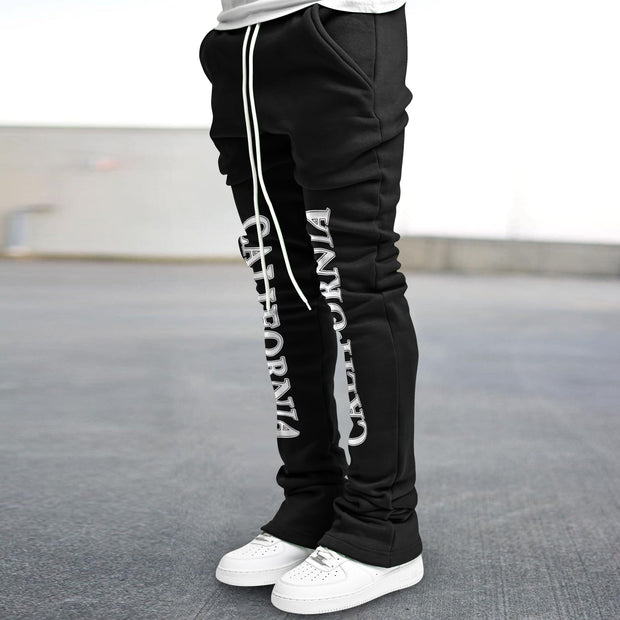 Printed Street Retro Slim Flared Pants