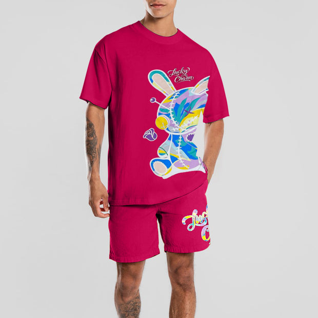 Personalized street print short sleeve suit