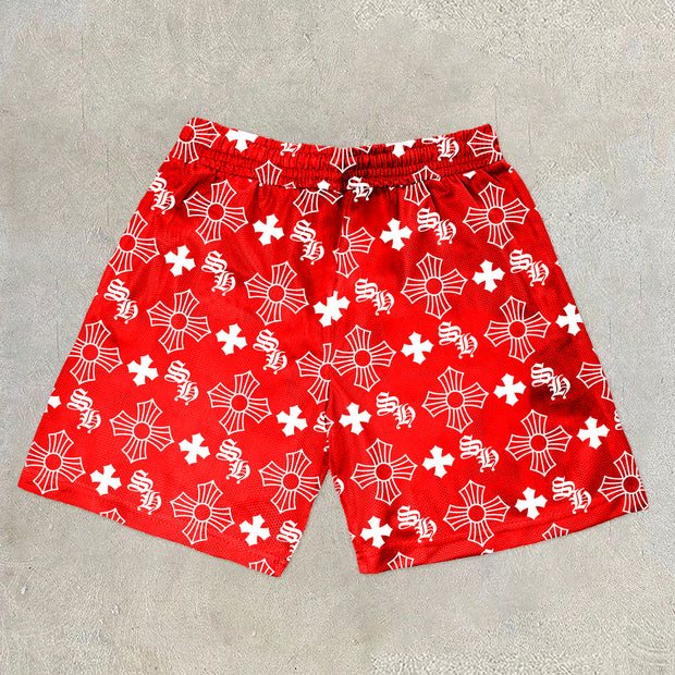 Faith Cross Print Casual Shorts