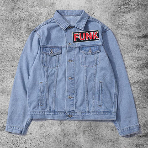 Casual retro hip-hop monkey denim jacket