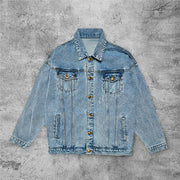 Casual green hat zombie denim jacket