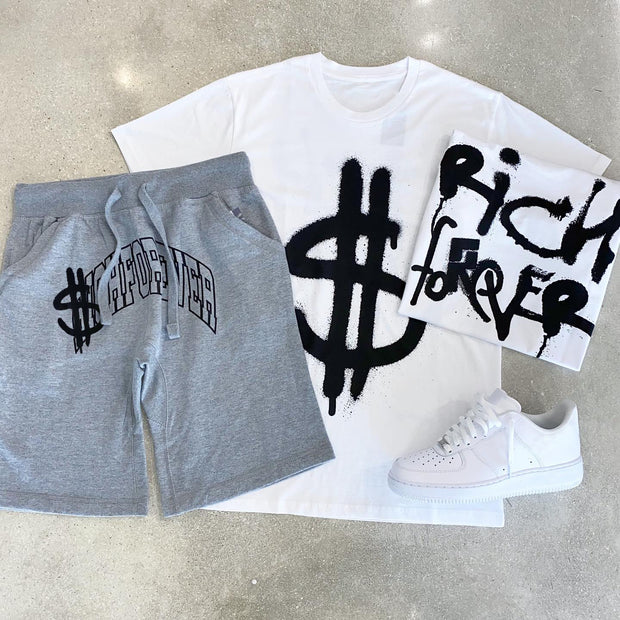 Fashion printed casual shorts tracksuit