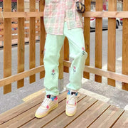 Bohemian floral casual street trousers