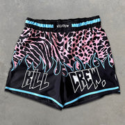 Leopard Graphic Print Elastic Shorts