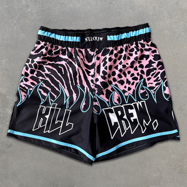 Leopard Graphic Print Elastic Shorts