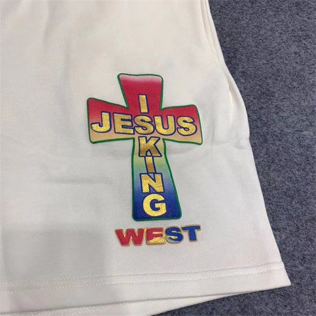 Personalized Jesus cross print shorts