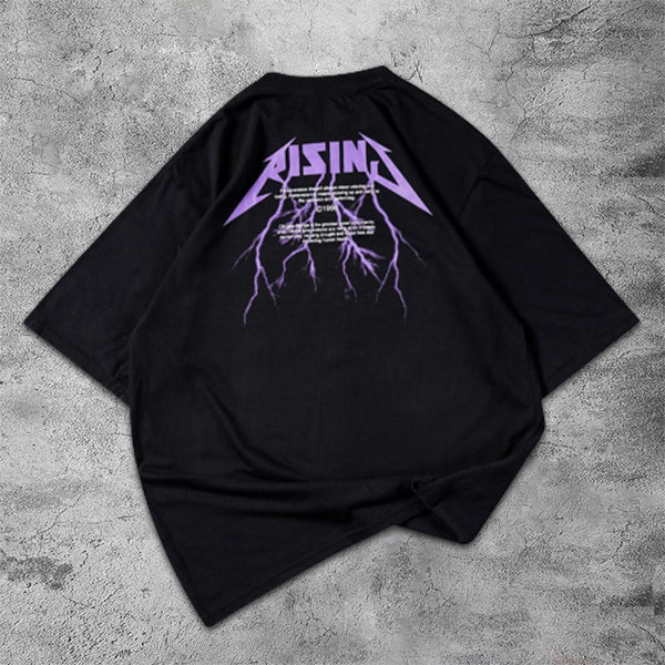 Angel Lightning Graphic Print Short Sleeve T-Shirt