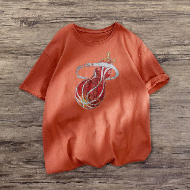 Fashion sports print short-sleeved T-shirt