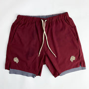 Casual fitness training men's double shorts