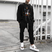 Casual personality pattern fashion sweatshirt and trousers multicolor suit