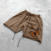 Fashion Retro Grey Street Butterfly Shorts