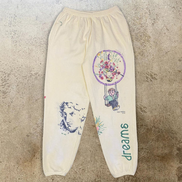 College style casual men's printed basic trousers