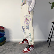 College style casual men's printed basic trousers