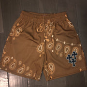 Cashew Flower Print Street Cross Print Shorts