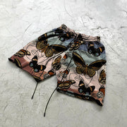 Gradient line butterfly print retro shorts