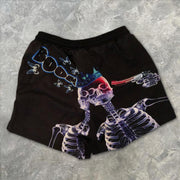 Personalized skull print street style men's shorts