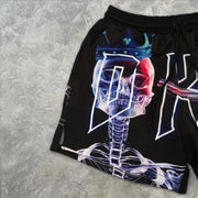 Personalized skull print street style men's shorts