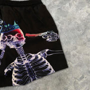Personalized skull print street style men's shorts