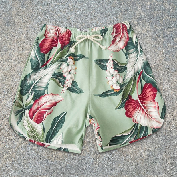 Botanical pattern men's shorts