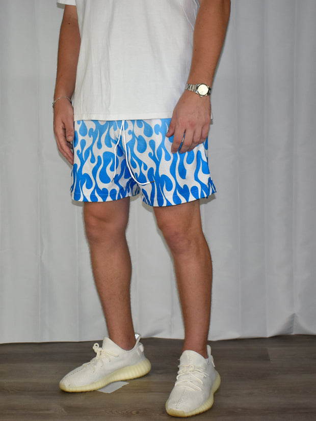 Fashion personality gradient flame shorts