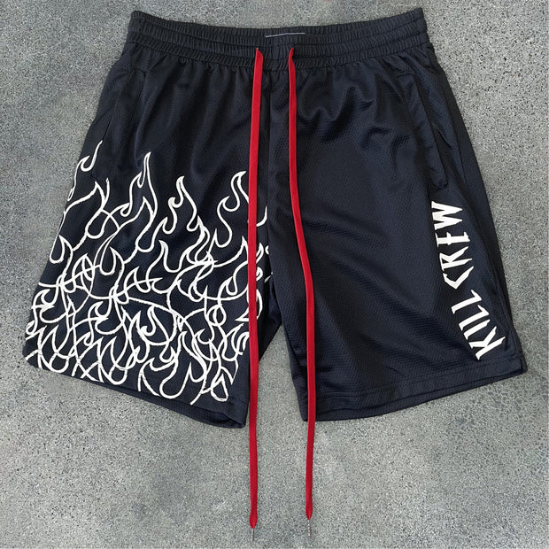 Casual Flame Retro Street Hip Hop Shorts