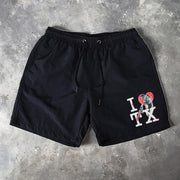 Letter Print 5 Inseam Shorts