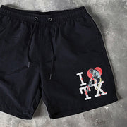 Letter Print 5 Inseam Shorts