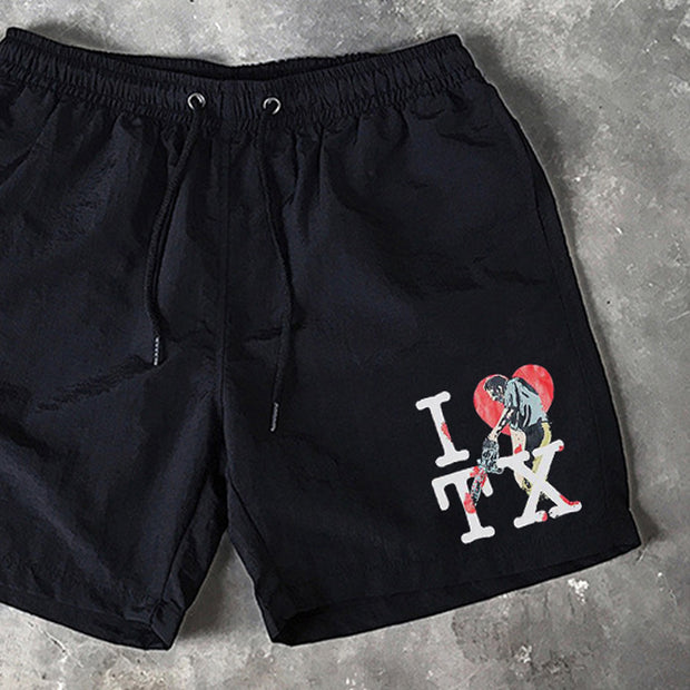 Letter Print 5 Inseam Shorts